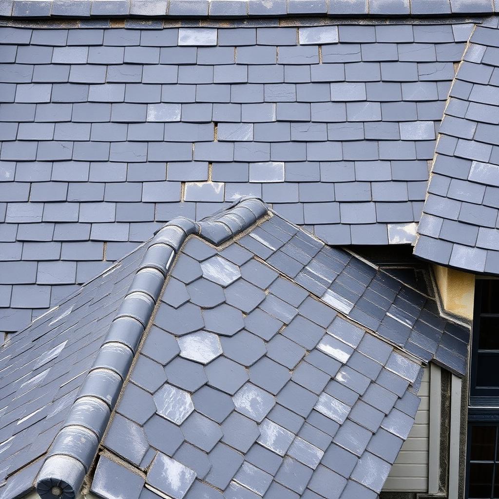 Natural quarried slate roof on a historic estate home