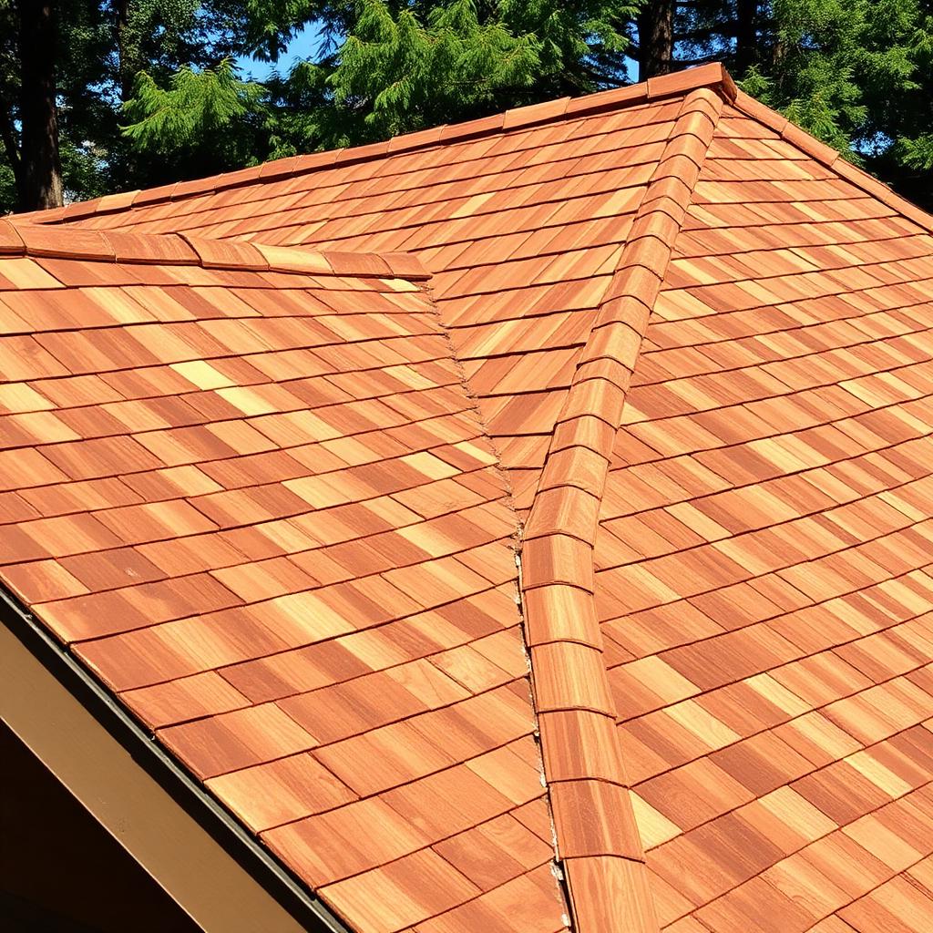 Cedar wood shake roof on a rustic Craftsman-style home